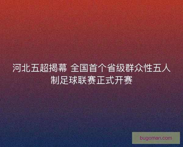 河北五超揭幕 全国首个省级群众性五人制足球联赛正式开赛