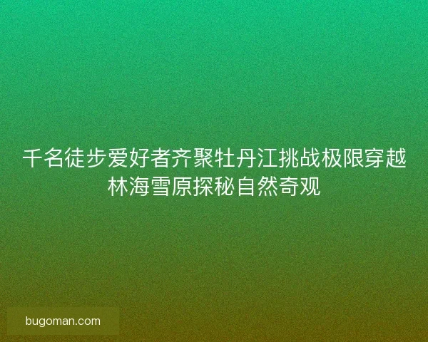 千名徒步爱好者齐聚牡丹江挑战极限穿越林海雪原探秘自然奇观